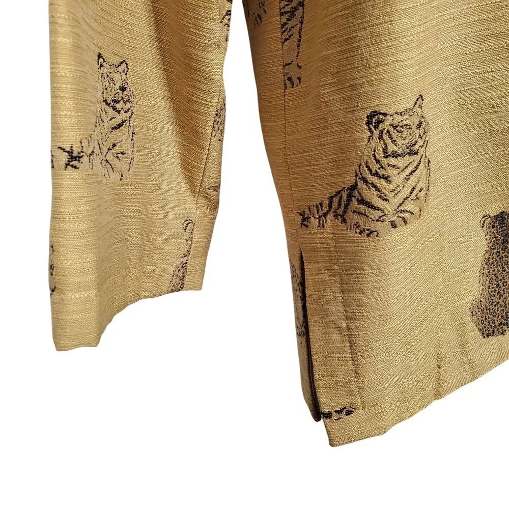 Giancarlo Ferrari Size 12 Shirt Jacket Zoo Safari Jungle Big Cat Tiger Lined Vtg - Picture 5 of 12